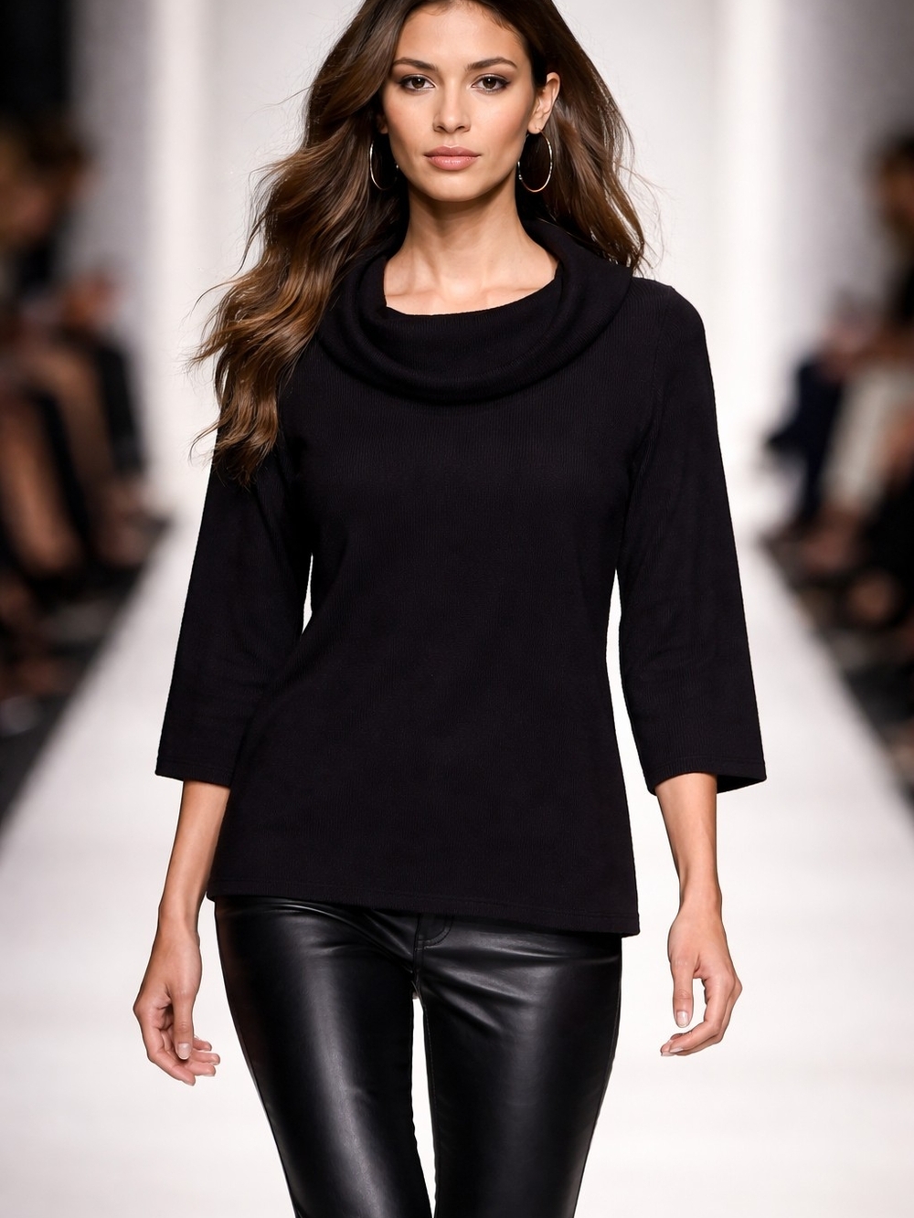 Ann Taylor Black Cowl Neck Sweater